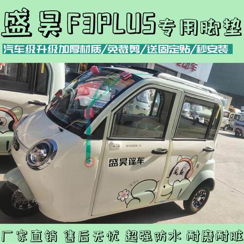 盛昊F3PLUS电动四轮车三轮车专用免裁剪脚垫老头乐篷车装饰脚踩垫