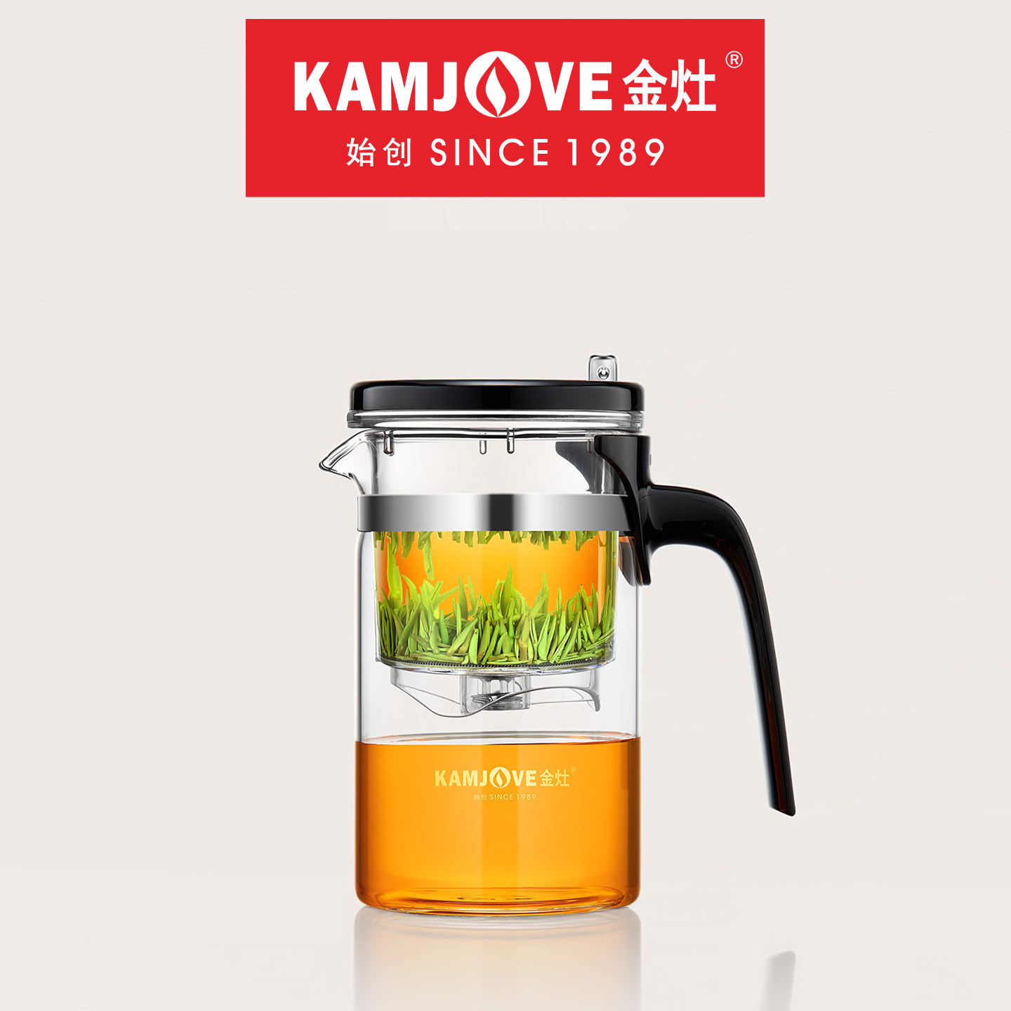 金灶K-210飘逸杯泡茶壶家用耐热玻璃飘逸壶可拆洗内胆品茗杯套装