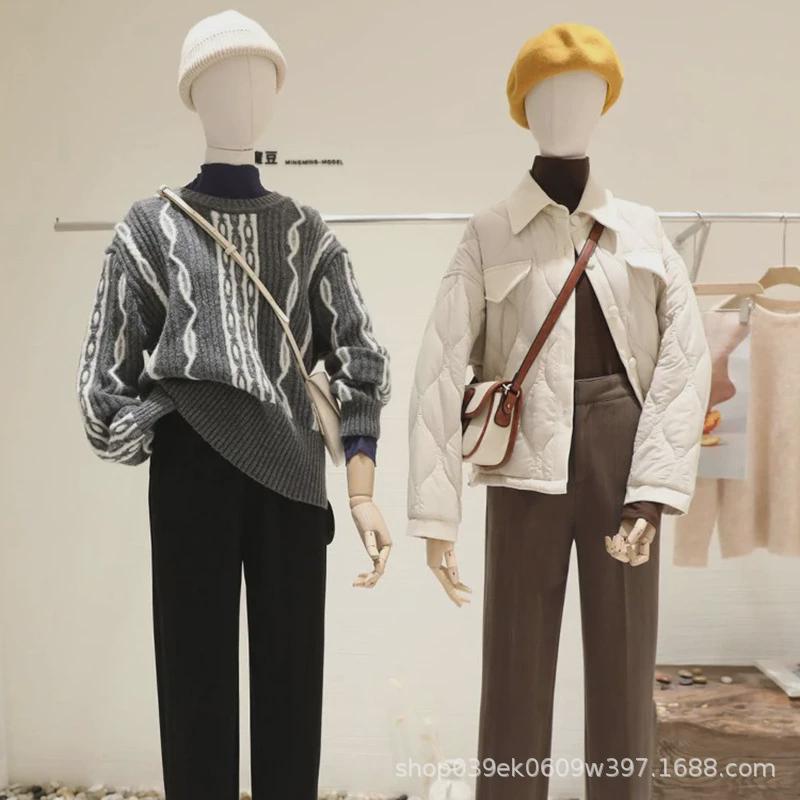 韩版小胸锁骨服装店模特道具女装模特架子展示架带头手全身假人台