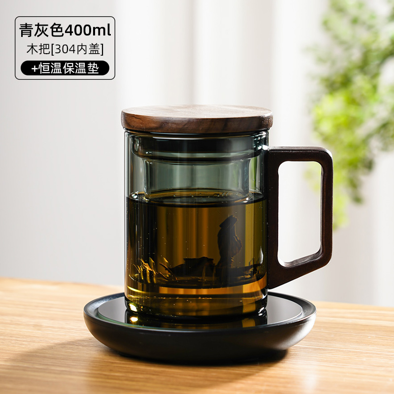 耐热泡茶杯茶水分离过滤花v茶杯办公室喝茶杯子男个人专用玻璃水