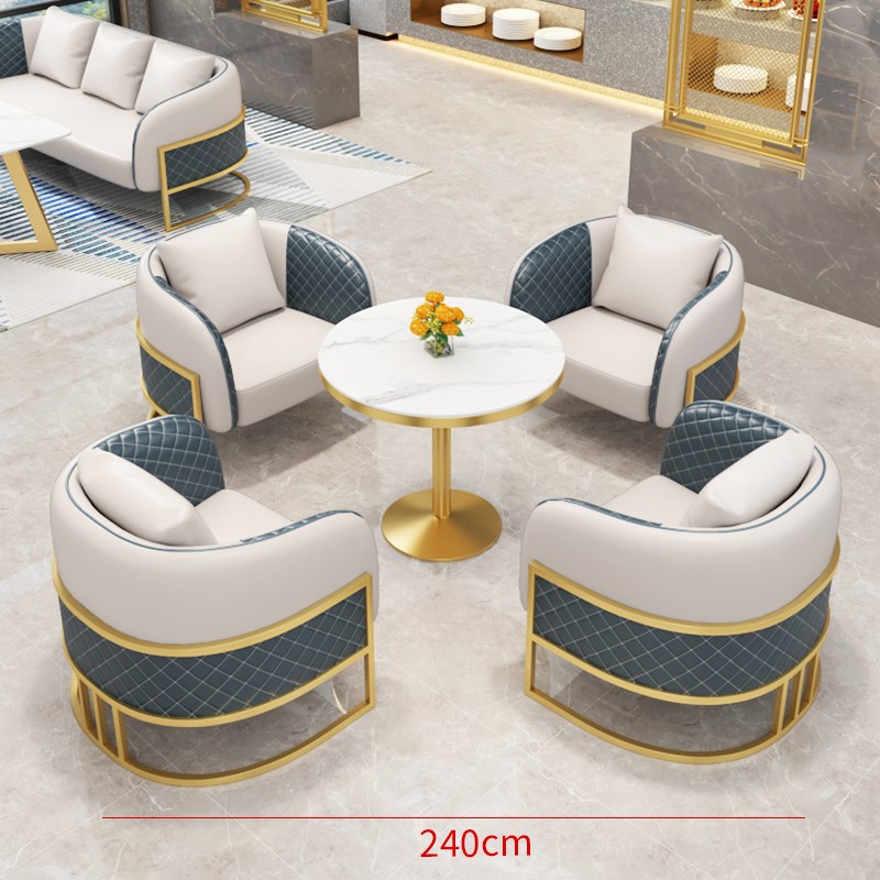 北欧酒店大堂美容院休闲休息区会客谈单J接待餐厅卡座沙发桌椅组