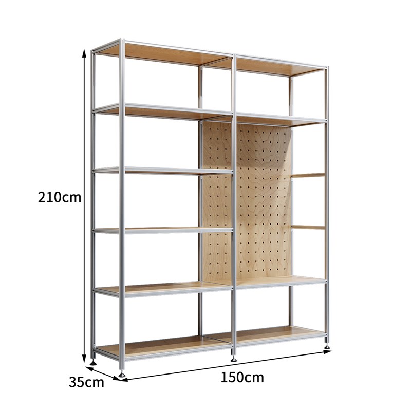 工业风铝型材多层隔板置物架工具箱E展示架货架样品储物收纳柜落