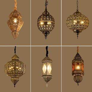东南亚风格 民宿灯 c吊灯复古铁艺摩洛哥新疆酒吧餐厅客厅茶室泰式