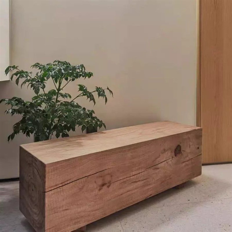 实木墩子花架花几 原木置物摆y件底座 方形木桩展示台踏板树桩坐