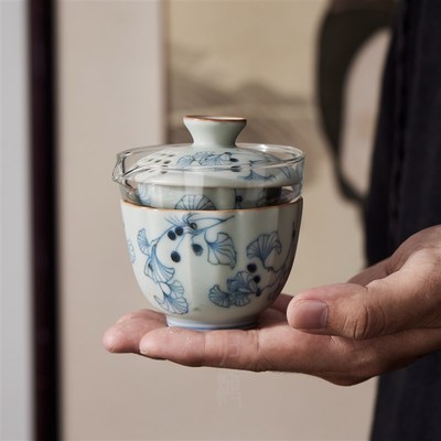 归鸿旅行茶具一壶二杯套装陶瓷便携式收纳包随身户外玻璃泡茶壶