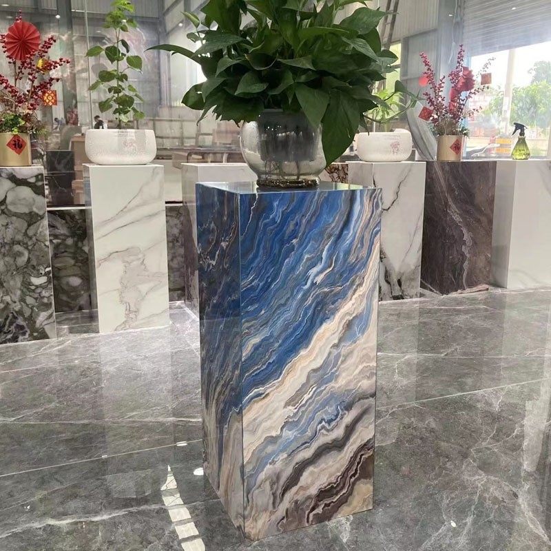 大理石雕塑台底座摆件客厅玄关电视柜旁落地展示台轻奢石墩地台,家居饰品,落地摆件,淘宝优惠券,粉丝福利购,淘宝优惠卷