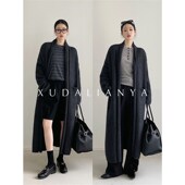 毛衣外套秋冬慵懒感穿搭针织开衫 徐大脸吖定制 浣熊毛&羊毛长款 女