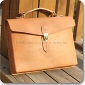 头层硬牛皮档案包手工定型包高端真皮文件袋植鞣革公文包