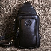 藏皮客小众小胸包女真皮左右肩头层牛皮男生骑行旅行斜挎包斜肩包