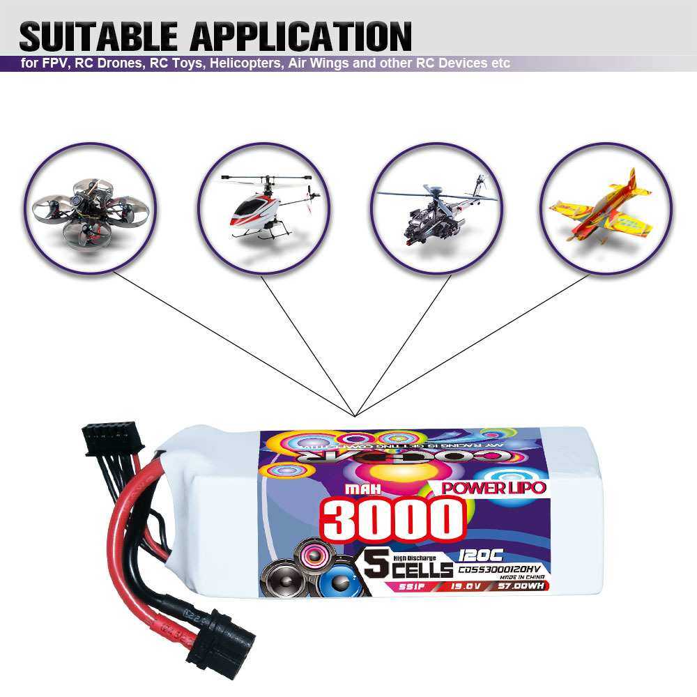 CODDAR鹰氪3000MAH 5S 19V 120C车模固定翼6寸穿越机高压锂电池