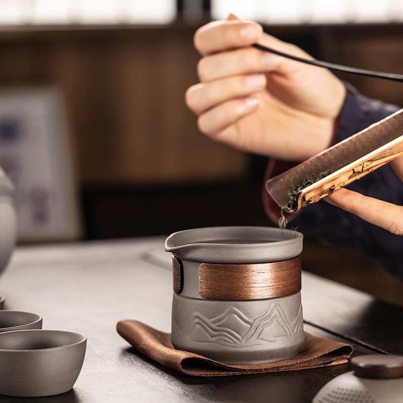 便携式紫砂旅行茶具套装室外露营一壶三杯陶瓷茶杯随身泡茶收纳包