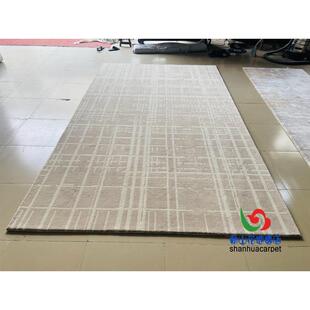 现代简约长方形几何格子中式客厅茶几沙发地毯大厅接待室贵宾室