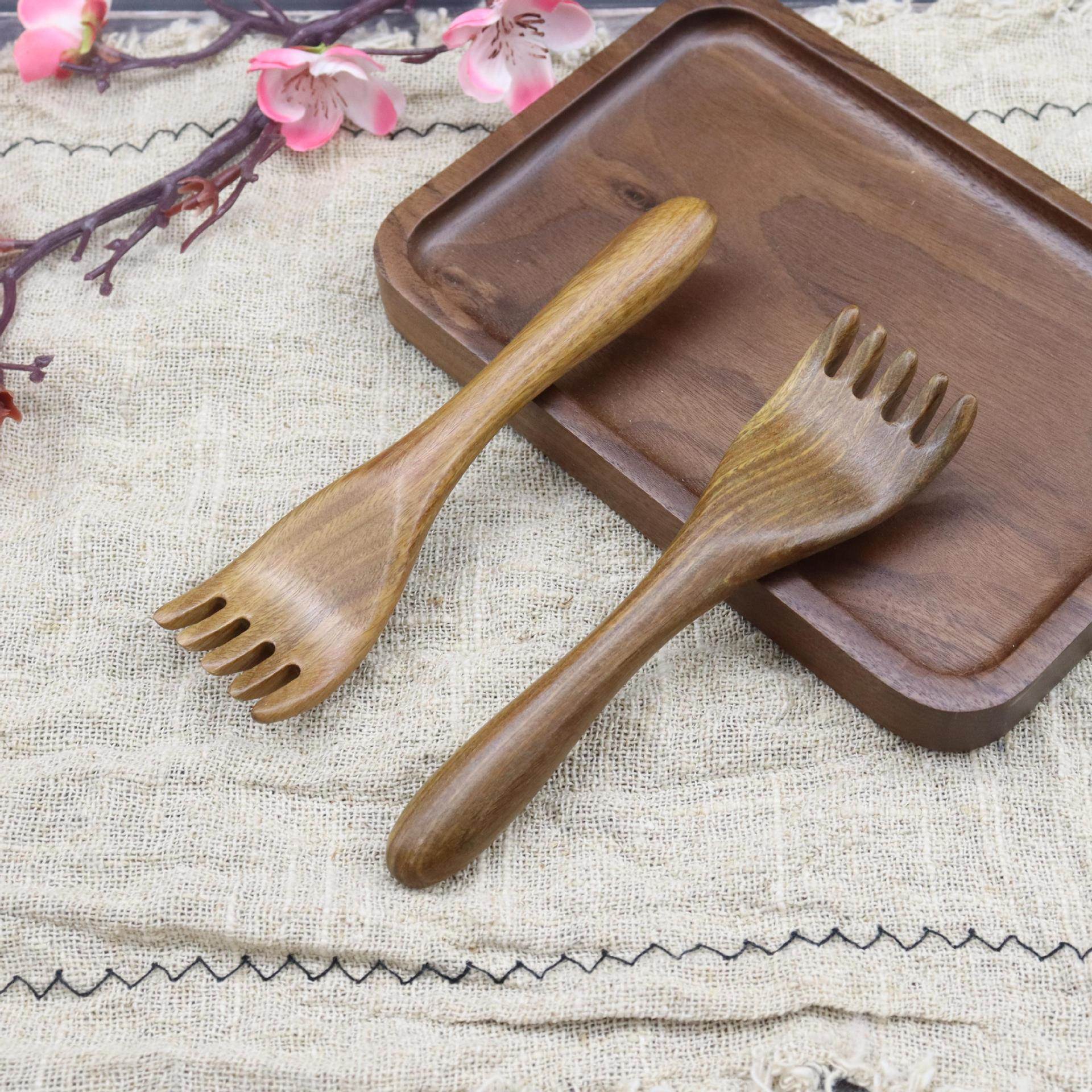 绿檀木五爪头部按摩梳头皮通经络梳子按摩器头疗工具抓头挠头神器