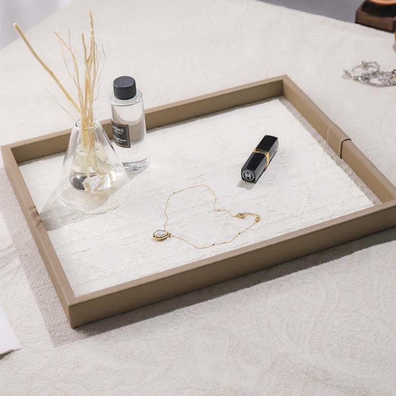 法式香薰托盘样板房衣帽间卧室高颜值首饰收纳轻奢茶几托盘摆件