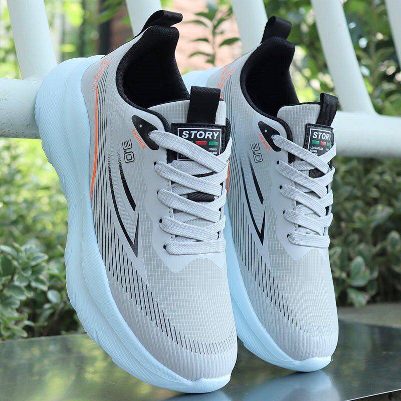 大码4647码男鞋跑步鞋皮面防水超轻跑鞋男款防臭秋冬减震运动鞋子