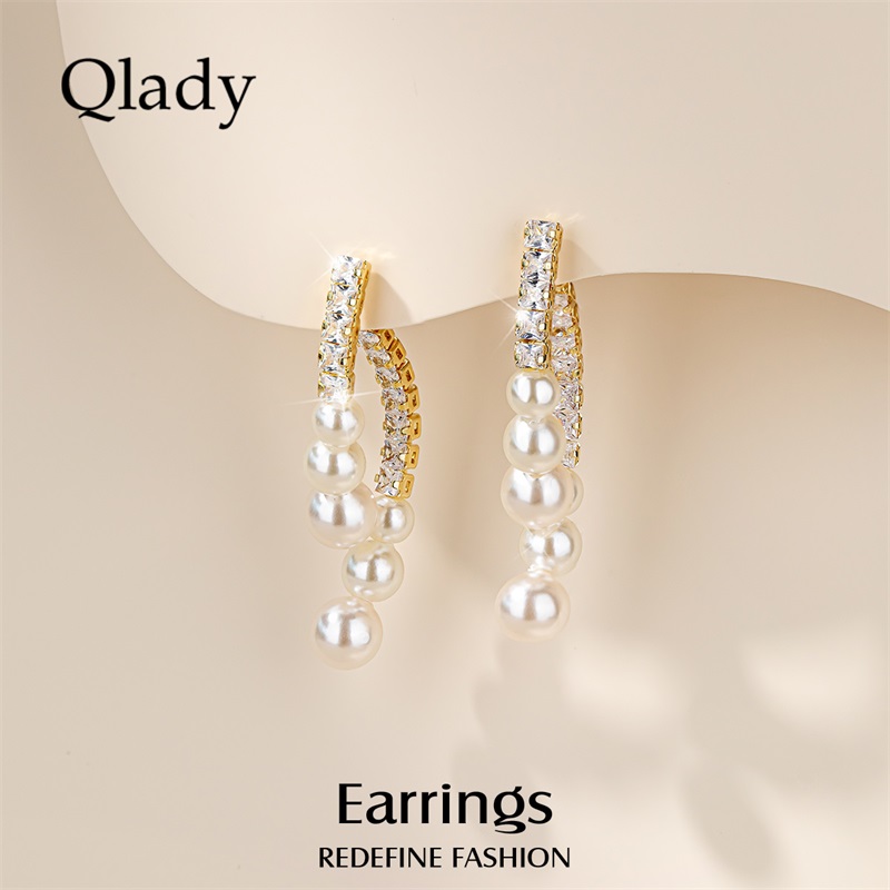 长款流苏珍珠耳饰女气质耳钉独特耳环2024新款爆款高级感轻奢耳坠