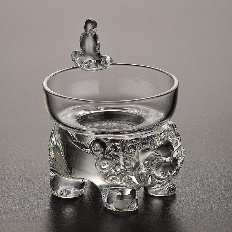 高级感玻璃茶漏托架茶叶过滤网激光打孔滤茶器支架公道杯茶道零配