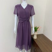 年轻妈妈夏装 高贵雪纺裙子 短袖 连衣裙洋气减龄2025新款 中老年女装