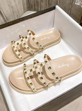 大码拖鞋42 41 43厚底法式凉拖女夏外穿时尚柳丁外穿凉鞋33小码34