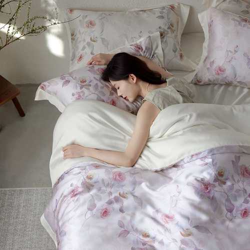 高档A类60s冰丝凉感LF兰精天丝四件套丝滑裸睡亲肤床单被套床品夏