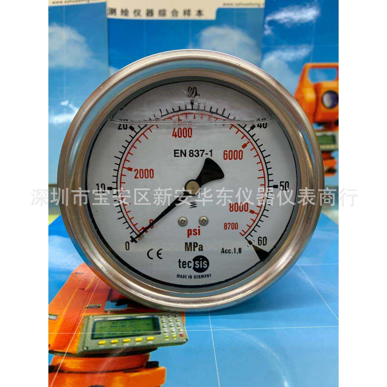 压力表德国Tecsis泰科思60Mpa P1778E759017 G1/2油压表EN837-1
