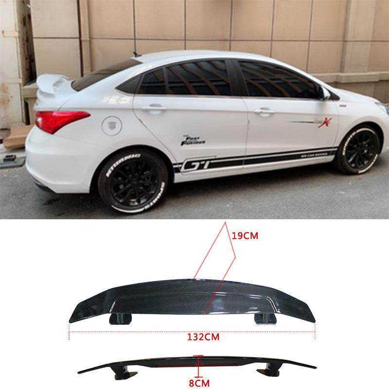 三厢轿车汽车通用尾翼改装运动免打孔大定风翼带灯碳纤纹gt飞机翼,电子元器件市场,其它元器件,淘宝优惠券,粉丝福利购,淘宝优惠卷