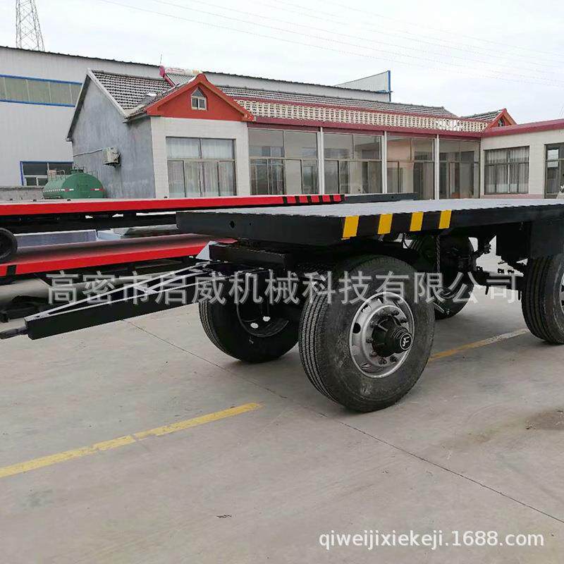 10吨充气式平板车拖车挂车平板车物流运输工具车厂家供应