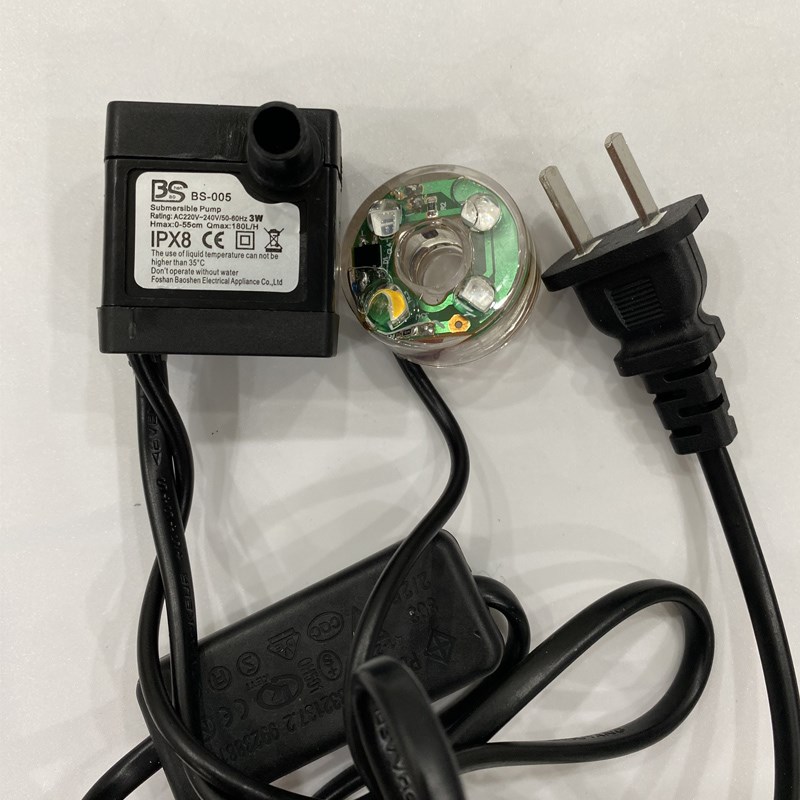 流水摆件抽水泵雾化器喷泉循环水假山盆景鱼缸水泵小型静音潜水泵