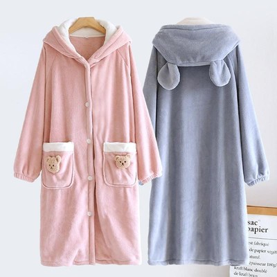 浴巾浴袍可穿式速干女士秋冬新款加厚洗完澡穿的吸水浴衣大码浴裙