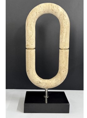 现代简约天然大理石创意雕塑摆件样板间售楼处小众石材几何小雕塑