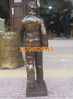 大号纯黄铜青年毛泽东铜雕塑全身毛主席走长征铜像工艺品人物摆件