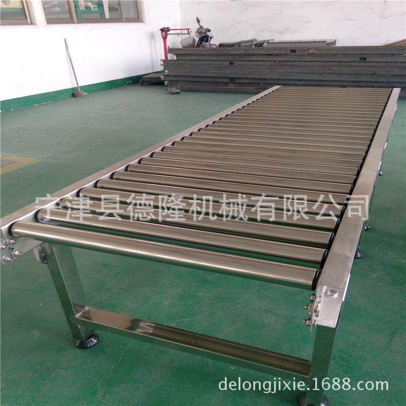 直线滚筒输送机 电动摩擦带滚筒输送线 镀锌滚筒流水线