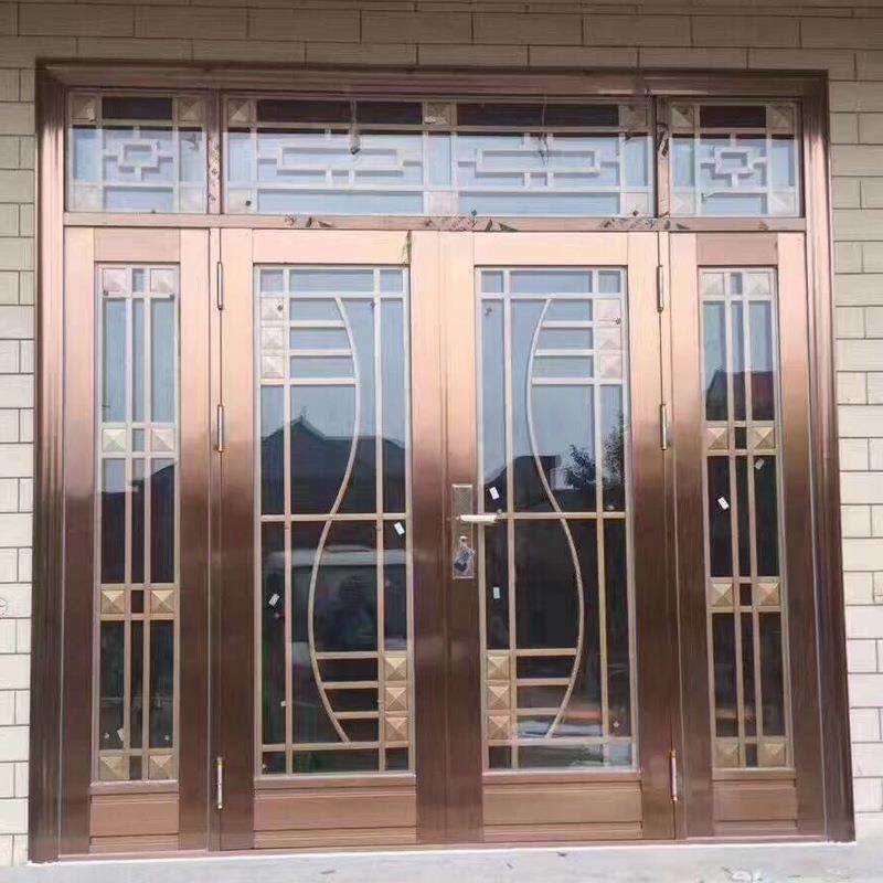 304不锈钢大门双开门乡村别墅大门 家用进户门不锈钢门农村入户门