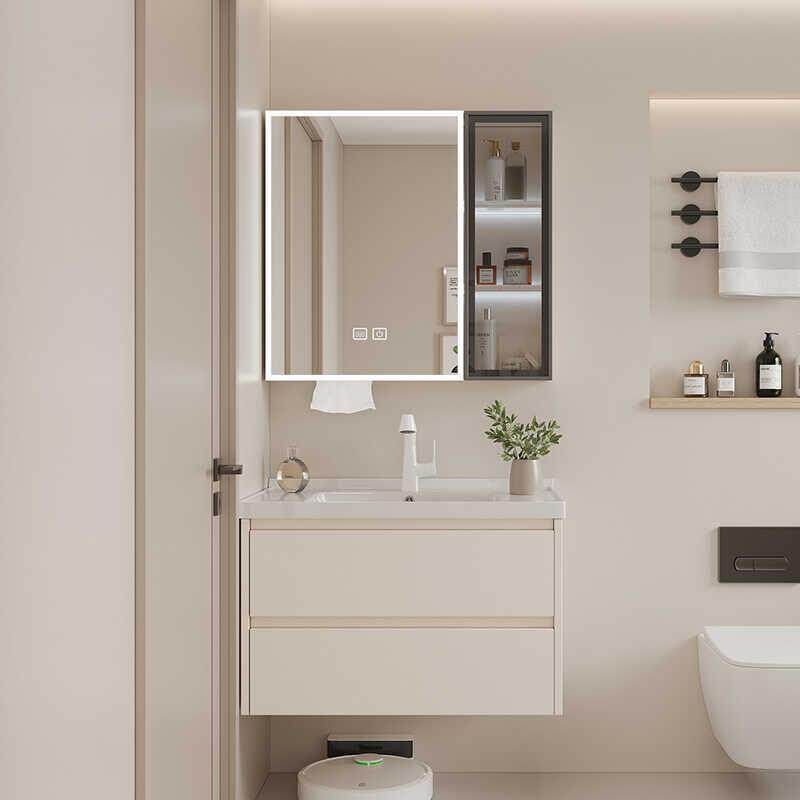 太空铝蜂窝铝合金浴室柜一体陶瓷盆洗手台洗漱池卫生间智能镜组合