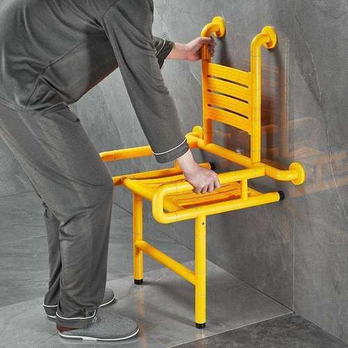 父母老人浴室折叠双扶手洗澡凳壁挂卫生间椅子防滑坐式残疾人