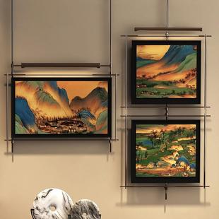 美式挂画装饰画氛围灯销售部酒店高档餐厅客厅卧室挂饰复古壁画灯