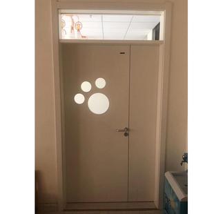 带观察窗仿木纹幼儿园门 镀锌钢板 SS4707 防夹手 森工厂家供应