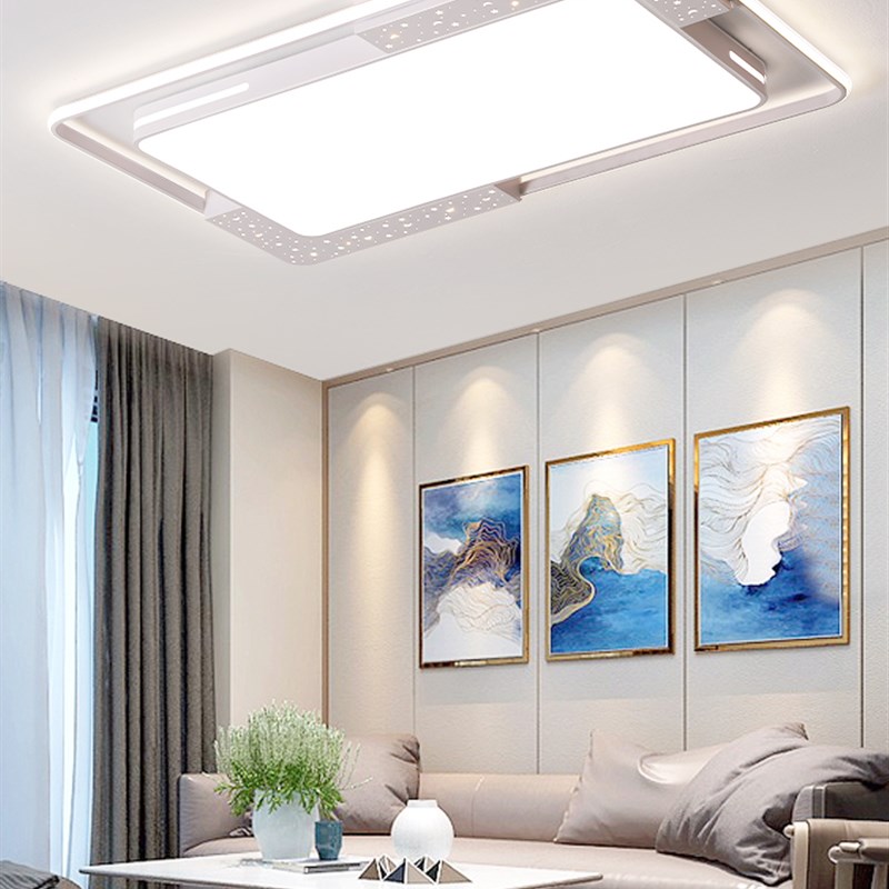 客厅灯led吸顶灯简约现代长方形家用网红款卧室房间灯具组合套餐