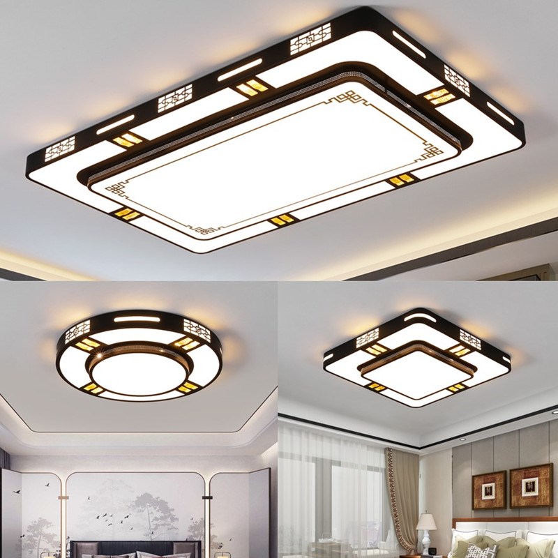 客厅灯吊灯家用大气2025新中式灯具长方形餐厅卧室led吸顶灯现代