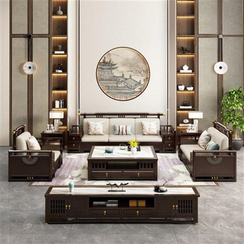 新中式实木沙发电视柜组合现代古典别墅客厅家具冬夏两用储物沙发,农机/农具/农膜,播种栽苗器/地膜机,淘宝优惠券,粉丝福利购,淘宝优惠卷