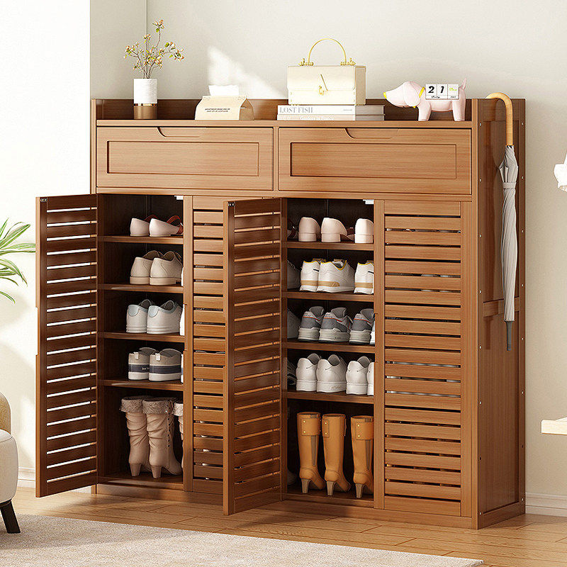 鞋柜家用门口室内新款2024爆款实木入户简易鞋架子门外走廊储物柜