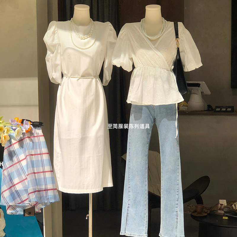 服装店女模特架子婚纱橱窗假人体模型半身女装模特道具展示架韩版