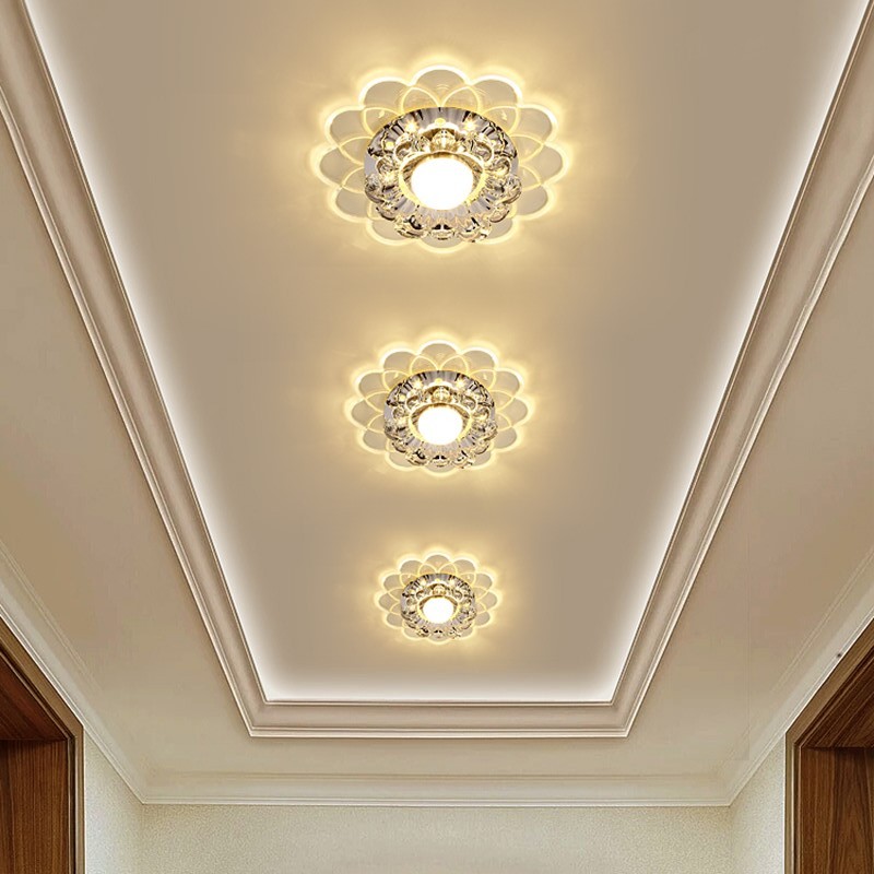 led水晶灯七彩射灯过道灯走廊灯天花灯门厅灯玄关灯吸顶灯创意