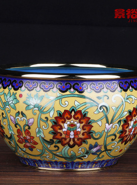 景泰蓝招财转运缸聚宝盆客厅装饰送老外朋友长辈外事乔迁礼品摆件