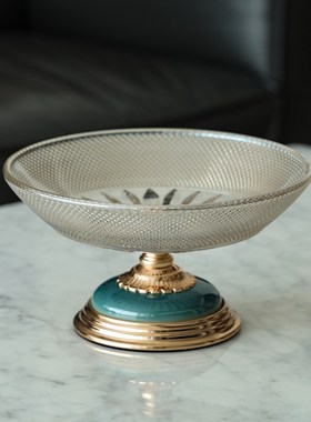 陶瓷玻璃果盘茶几装饰轻奢水果盘糖果盘干果盘客厅餐桌样板间摆件