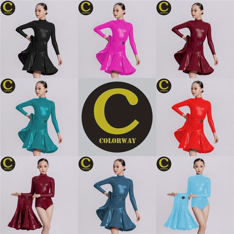 C*新款女童拉丁服高领领儿童规定服少儿比赛长袖大摆分体裙25160,童装/婴儿装/亲子装,儿童演出服,淘宝优惠券,粉丝福利购,淘宝优惠卷