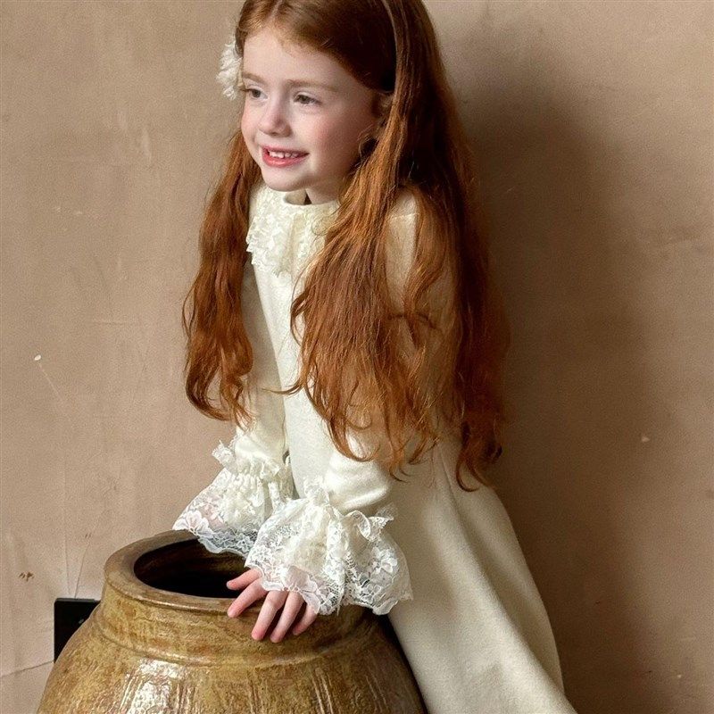 2024秋冬新款童装韩版女童温柔蕾丝领长裙儿童内搭花边领连衣裙,童装/婴儿装/亲子装,连衣裙,淘宝优惠券,粉丝福利购,淘宝优惠卷