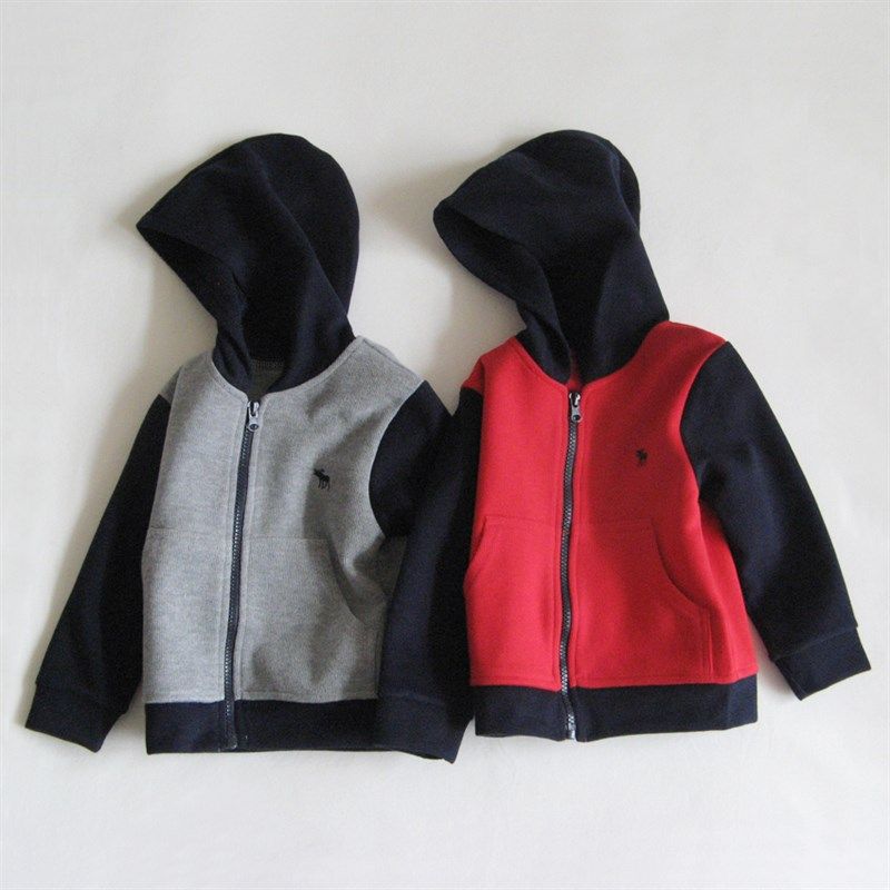 全纯棉儿童春秋拼接色帽衫夹克 男女童拉链长袖单层连帽外套上衣,童装/婴儿装/亲子装,普通外套,淘宝优惠券,粉丝福利购,淘宝优惠卷