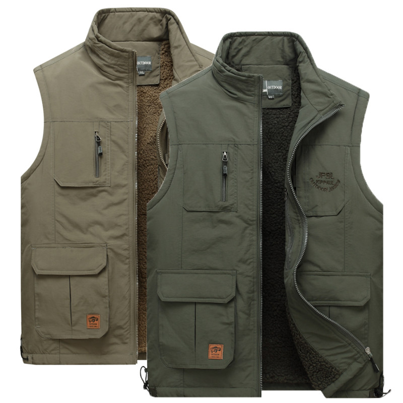中老年男士加厚加绒马甲男秋冬季多口袋毛背心立领保暖马甲坎肩男,男装,常规马甲,淘宝优惠券,粉丝福利购,淘宝优惠卷