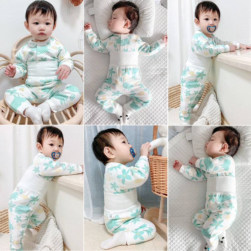 婴儿保暖套装宝宝高腰护肚保暖衣纯棉夹棉内衣秋衣秋裤全棉秋冬季,童装/婴儿装/亲子装,内衣套装,淘宝优惠券,粉丝福利购,淘宝优惠卷